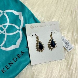 Kendra Scott Navy and Silver Juniper Drop Earrings
